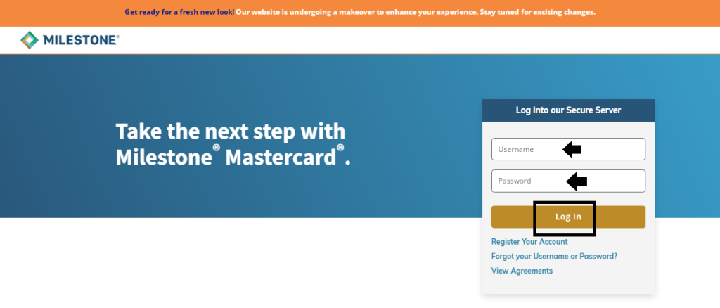 Milestone Credit Card Login 